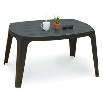 Dmora Dmora Table Ovale Empilable, Made In Italy, 49x76x43 Cm, Couleur Anthracite