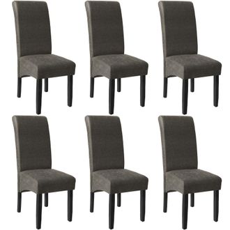 TecTake Dining Chair Set Of 6 - Gray Marbled in Grey | Size: 6 Pack