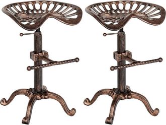 Clp Set 2 taburetes industriales regulables en metal bronce