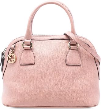 Gucci Pre-owned Gucci Small Dollar Calfskin GG Charm Dome Satchel Ladies 449662 213317