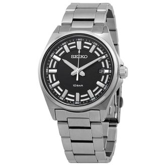 Seiko Classic Quartz Black Dial Mens Watch SUR505P1