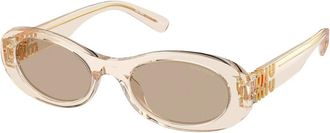 Miu Miu Brown Oval Ladies Sunglasses MU 06ZS 11T40F 50