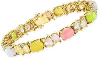 Ross-Simons Pastel Multi-Gemstone Bracelet in 18kt Gold Over Sterling