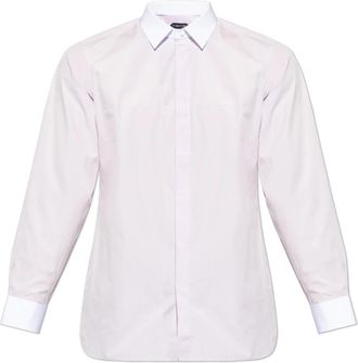 Tom Ford Cotton Shirt - Heren - Zakelijke Overhemden - Paars - 3XL - Katoen - Overhemden