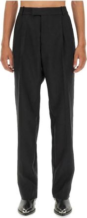 Alexander McQueen Wollen Pak Broek - Heren - Nette broeken - Zwart - L - Wol - Broeken