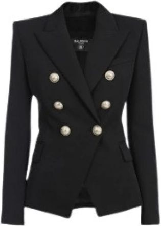 Balmain Jassen - Dames - Blazers - Zwart - L - Leer - Jassen