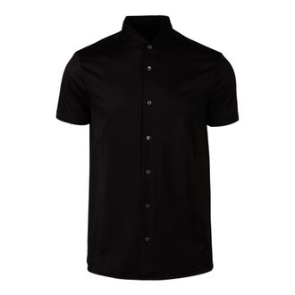 Emporio Armani Heren, Overhemden, Zwart, Maat: S Jersey