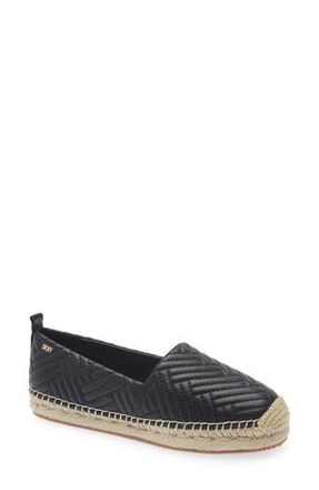 DKNY Maly Quilted Espadrille Flat in Black at Nordstrom Rack, Size 9.5