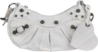 Balenciaga Pre-owned Cagole XS Bag - Dames - Vintage Schoudertas - Wit - ONE Size - Denim - Vintage