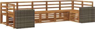 vidaXL Conjunto De Sof&aacute;s De Exterior 7 Uds. Natural Vidaxl