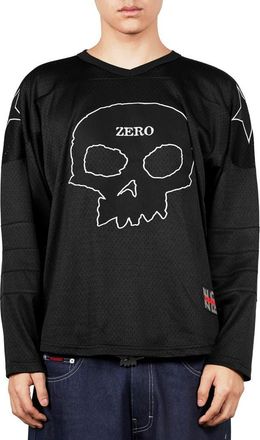 Pleasures X Zero Skateboards Jamie Mesh Hockey Jersey in Black at Nordstrom, Size Xx-Large