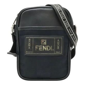 Fendi Pre-owned Nylon Leather Pequin Shoulder Bag - Dames - Pre-owned - Zwart - Maat: ONE Size Nylon