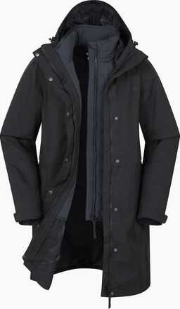Mountain Warehouse Womens Mountain Warehouse Womens/Ladies Luna 3 in 1 Long Waterproof Jacket - Black - Size: 16