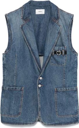 Coperni Blauw Button-Up Jas met Zakken - Dames - Bodywarmers - Blauw - S - Jassen