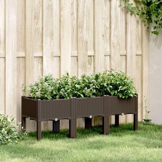 vidaXL Jardinera Con Patas Pp Marr&oacute;n 120x40x42 Cm Vidaxl