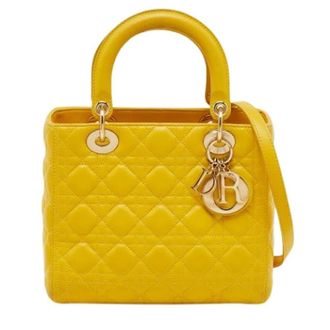 Dior Pre-owned Leather Handbag - Dames - Pre-owned - Geel - Maat: ONE Size Leer