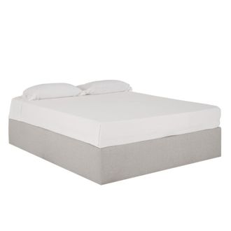 Deco Wood Canap&eacute; tapizado gris claro para colch&oacute;n 200x200cm