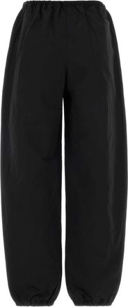 Alexander Wang Womens Tech Jersey With Rhinestone Drawcord Joggers Black Cotton Nylon