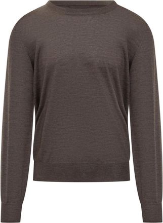 Brunello Cucinelli Dark Brown Solid Sweaters