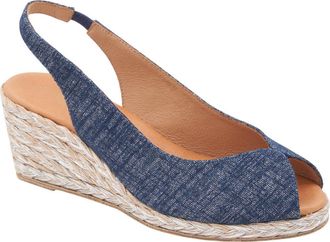 Andr&eacute; Assous Audrey Espadrille Wedge Sandal in Navy/silver at Nordstrom Rack, Size 10