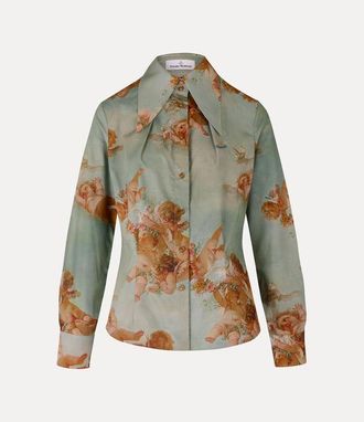 Vivienne Westwood Violin Shirt Printed Poplin Primavera-cherubs 38 Women
