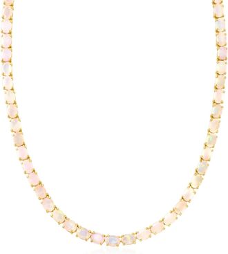 Ross-Simons Ethiopian Opal Tennis Necklace in 18kt Gold Over Sterling