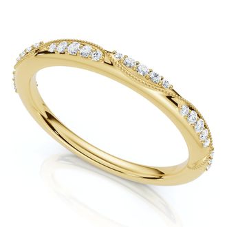 Pompeii3 Camellia Diamond Wedding Ring 14k Gold or Platinum Lab Grown Stackable Band