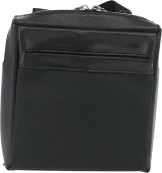Louis Vuitton Sayan Messenger Taiga Leather And Canvas Black Leather Handbag (Pre-Owned)