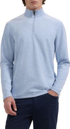 Bugatchi Soft Touch Quarter Zip Pullover in Air Blue at Nordstrom, Size Xx-Large