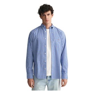GANT Regular Fit Geruit Vichy Overhemd - Heren - Casual Overhemden - Blauw - M - Katoen - Overhemden