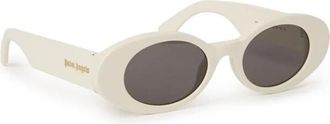 Palm Angels Authentieke Gilroy Bril- Premium Kwaliteit - unisex - Zonnebrillen - Wit - 50 MM - Accessoires