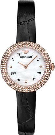 Emporio Armani Watches - Dames - Horloges - Zwart - ONE Size - Leer - Accessoires