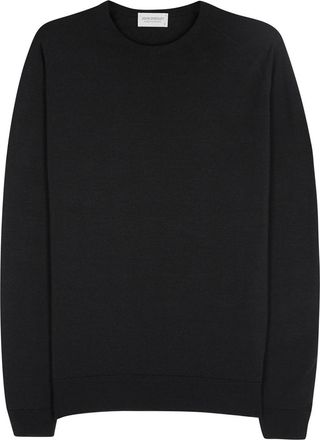 John Smedley Lundy Black Fine-knit Wool Jumper, Jumper, Merino Wool - XXL