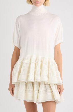 Alaia Wool Blend Crinoline Sweater in Blanc at Nordstrom, Size 12 Us