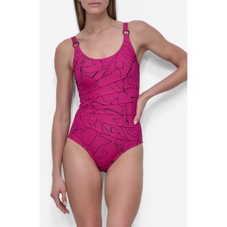 DKNY Starburst One-Piece Swimsuit in Wineberry at Nordstrom Rack, Size Xx-Large