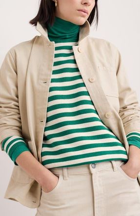 Seasalt Cornwall Reading Rocks Denim Jacket in Limestone at Nordstrom, Size 16 Us