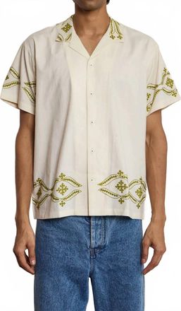 Harago Sindhi Embroidered Shirt In Off White