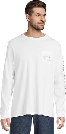 Vineyard Vines Long Sleeve Vintage Whale Pocket T-Shirt Mens Clothing White Cap : 2XL, Cotton