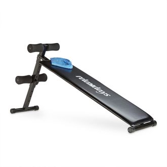 Relaxdays Banco Abdominales, M&aacute;quina Musculaci&oacute;n, Aparato Gimnasia, 5 Niveles De Ajuste, Metal, 63 X 33 X 135 Cm, Negro - Relaxdays