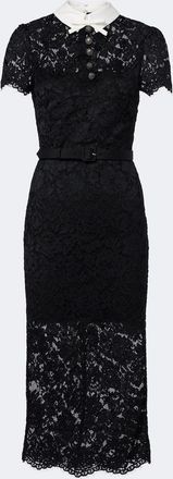 Self Portrait Belted lace midi dress