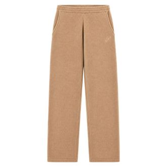 Sporty & Rich Serif Logo Embroidered Wide Sweatpant - Dames - Broeken - Bruin - Maat: XS Katoen