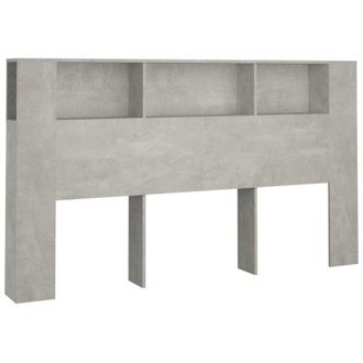 vidaXL Headboard Cabinet Concrete Grey 180x18.5x104.5 cm Vidaxl