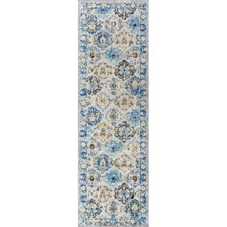 Jonathan Y Designs Modern Persian Boho Vintage Trellis Area Rug in Blue/multi at Nordstrom, Size 3Ft 0In X 5Ft 0In