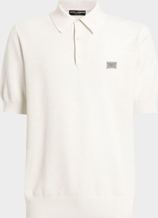Dolce & Gabbana Mens Plaque Polo Shirt