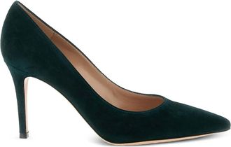 Gianvito Rossi Texas 85mm suède pumps met puntige neus - Groen