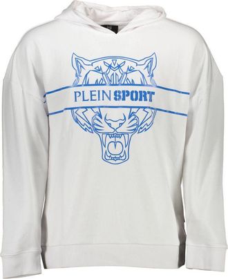 Plein Sport White Cotton Mens Hooded Mens Sweatshirt