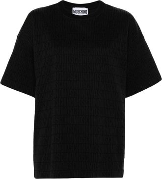 Moschino logo-print T-shirt - women - Cotton - S - Black