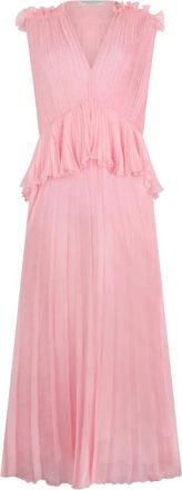 Philosophy di Lorenzo Serafini Kleedjes, Dames, Roze, S, Polyester, Lange, vloeiende plooienjurk