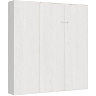 Itamoby Letto matrimoniale francese a scomparsa 140 verticale con colonna - kentaro - Colore: Bianco Frassino