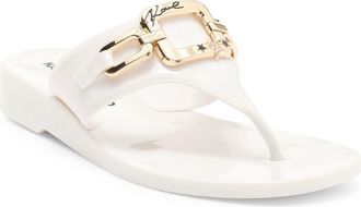 Karl Lagerfeld Vardice Flat Sandal in Bright White at Nordstrom Rack, Size 10